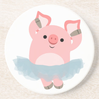 Cute Cartoon Ballerina Varken Onderzetter