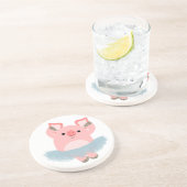 Cute Cartoon Ballerina Varken Onderzetter (Zijkant)