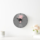 Cute Cartoon Ballet Dancing Pig Ronde Klok (Huis)