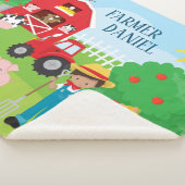 Cute Cartoon Barnyard Animals, Farmer en Tractor Sherpa Deken (3/4)