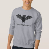 Cute Cartoon Bat and Happy Halloween Text Trui (Voorkant)