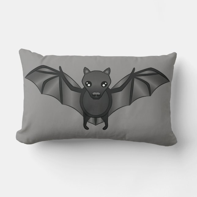 Cute Cartoon Bat Halloween Illustratie Kussen (Voorkant)