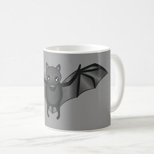 Cute Cartoon Bat Illustration on Grey Koffiemok (Voorkant rechts)