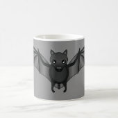 Cute Cartoon Bat Illustration on Grey Koffiemok (Center)