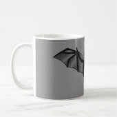Cute Cartoon Bat Illustration on Grey Koffiemok (Links)