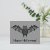 Cute Cartoon Bat met Happy Halloween-tekst Briefkaart (Staand voorkant)