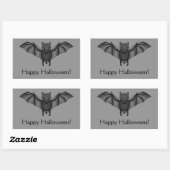 Cute Cartoon Bat met Happy Halloween-tekst Rechthoekige Sticker (Vel)