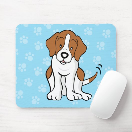 Cute Cartoon Beagle Mousepad Muismat (Met muis)