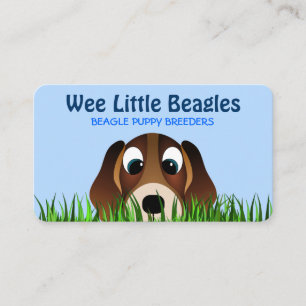 Cute Cartoon Beagle Puppy Dog Breeder Visitekaartje