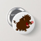 Cute Cartoon Beaming Wild Boar Button Badge (Voorkant /achterkant)