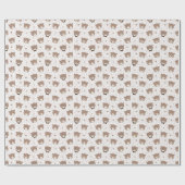 Cute Cartoon Bear Pattern Wrapping Paper Roll Cadeaupapier (Vlak)