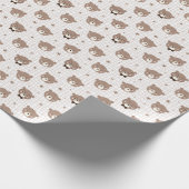 Cute Cartoon Bear Pattern Wrapping Paper Roll Cadeaupapier (Hoek)