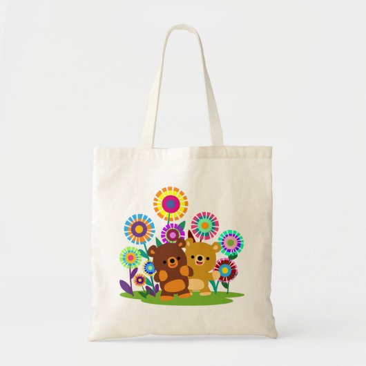 Cute Cartoon Bears' Garden Tote Bag (Voorkant)