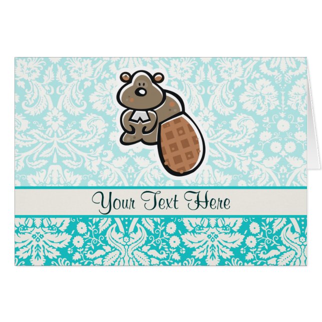 Cute Cartoon Beaver (Voorkant Horizontaal)