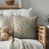 Cute cartoon bee flower yellow pattern monogram kussen