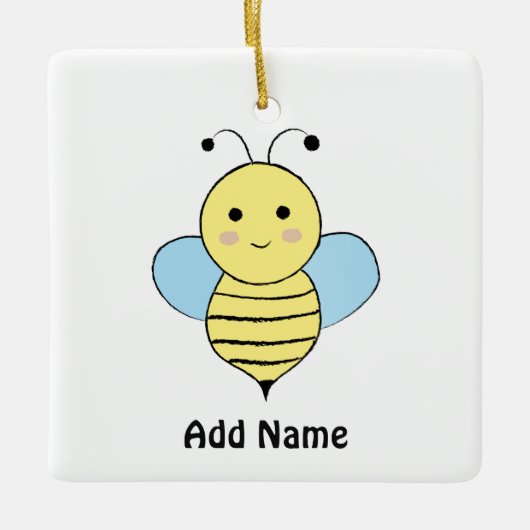 Cute Cartoon Bee Keramisch Ornament (Voorkant)