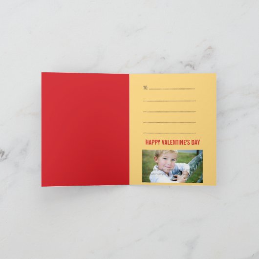 Cute Cartoon Bee Mine Love Valentijn Photo Card Feestdagen Kaart (Binnen)