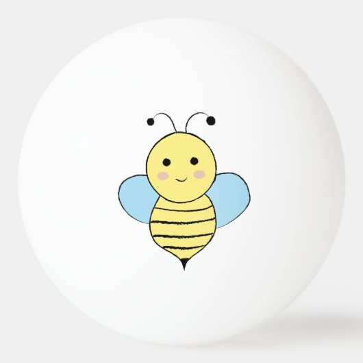 Cute Cartoon Bee Pingpongbal (Voorkant)