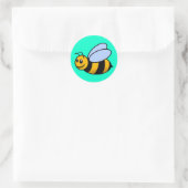 Cute Cartoon Bee Ronde Sticker (Tas)