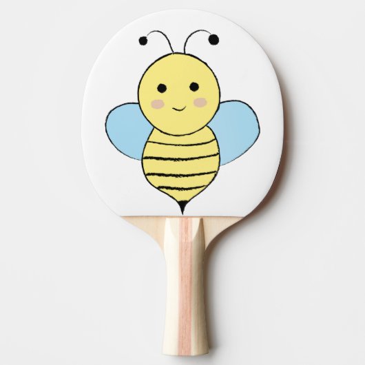 Cute Cartoon Bee Tafeltennisbatje (Voorkant)