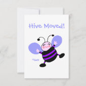 Cute Cartoon Bee Woman Moving Announcement Aankondiging (Voorkant)