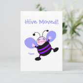 Cute Cartoon Bee Woman Moving Announcement Aankondiging (Staand voorkant)