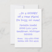 Cute Cartoon Bee Woman Moving Announcement Aankondiging (Achterkant)