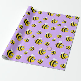 Cute Cartoon Bee Wrapping Paper Cadeaupapier