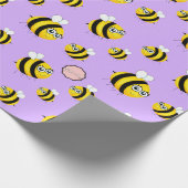 Cute Cartoon Bee Wrapping Paper Cadeaupapier (Hoek)