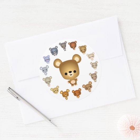 Cute Cartoon Beer Babies Sticker (Envelop)