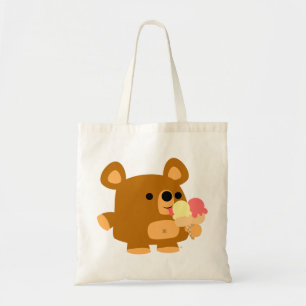 Cute Cartoon Beer met ijsklok Tote Bag