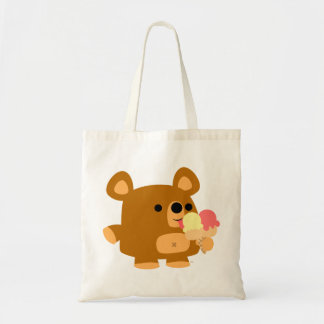 Cute Cartoon Beer met ijsklok Tote Bag