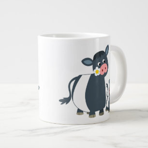 Cute Cartoon Belted Galloway Cow and Calf Grote Koffiekop
