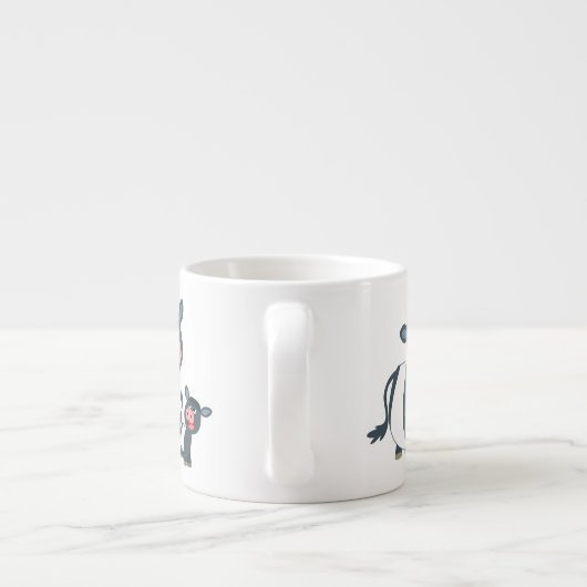 Cute Cartoon Belted Galloway Koe and Calf Espresso Kop (Achterkant)