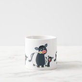 Cute Cartoon Belted Galloway Koe and Calf Espresso Kop (Voorkant)