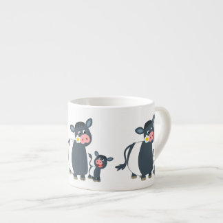 Cute Cartoon Belted Galloway Koe and Calf Espresso Kop