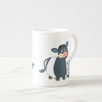 Cute Cartoon Belted Galloway Koe and Calf Porselein Kop