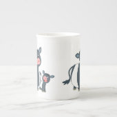 Cute Cartoon Belted Galloway Koe and Calf Porselein Kop (Voorkant)