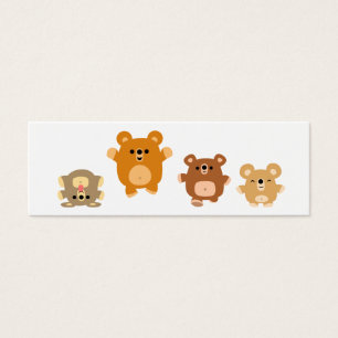Cute cartoon Beren 3 Bladwijzer (profielkaart) Mini Visitekaartjes