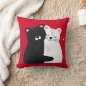 🐻❤️ Cute Cartoon Beren Cozy Rode Decor Cadeau ✨ Kussen (Deken)