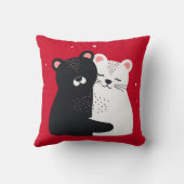 🐻❤️ Cute Cartoon Beren Cozy Rode Decor Cadeau ✨ Kussen (Achterkant)