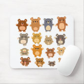 Cute Cartoon Beren mousepad Muismat (Met muis)
