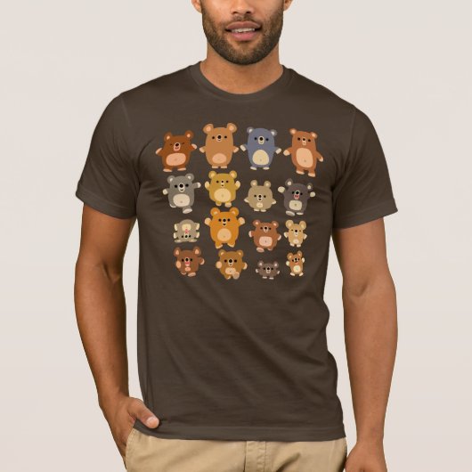 Cute Cartoon Beren T-shirt (Voorkant)