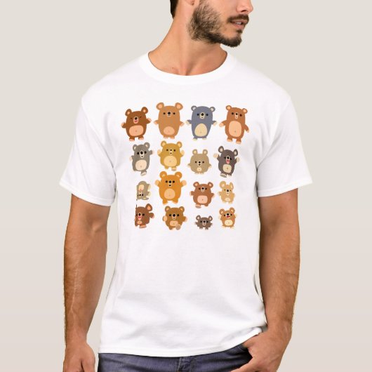 Cute Cartoon Beren T-shirt (Voorkant)