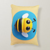 Cute Cartoon Bij Illustratie Accent Kussen (Achterkant (Verticaal))