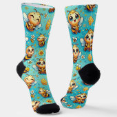 🐝✨ Cute Cartoon Bijen Cozy Everyday Cadeau 🌼 Sokken (Gebogen)