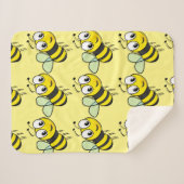 Cute Cartoon bijen kleine Sherpa Blanket Deken (Voorkant (horizontaal))