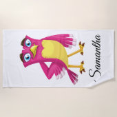 Cute Cartoon Bird Strandlaken (Voorkant)