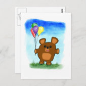 Cute Cartoon Birthday Beer Briefkaart (Voorkant / Achterkant)