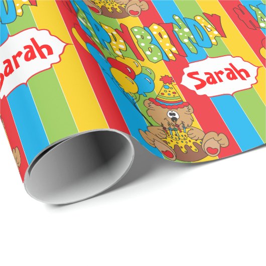Cute Cartoon Birthday Beer Cadeaupapier (Rol Hoek)